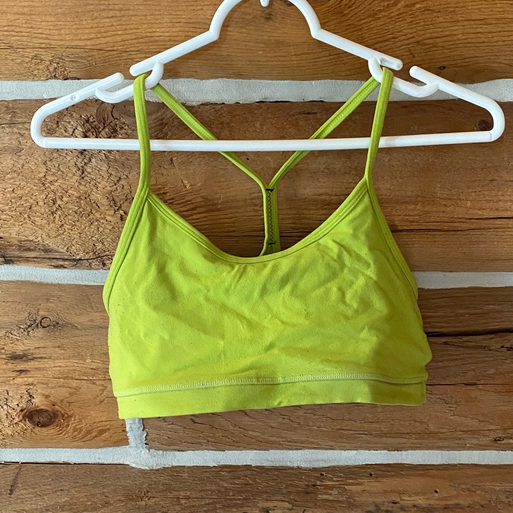 Lime green lululemon athletica sports bra 6